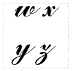 small letter w, x, y, z for crochet