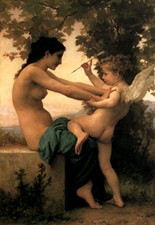 Young Girl Defending Herself From Eros 