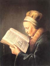 Old Woamn reading