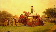 Johnson, Jonathan Eastman (American, 1824-1906) The Old Stagecoach, 1871, oil on canvas, Milwaukee Art Museum