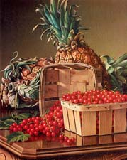 Prentice, Levi Wells American, 1850-1935 Still Life with Pineapple and Basket of Currants