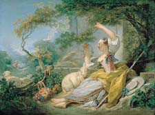 Lady in garden - shepherdess by fragonard