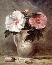 Hollyhocks and Other Flowers in a Vase, 1710,