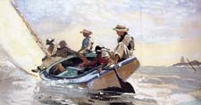 SAILING THE CATBOAT by Winslow Homer 1836-1910 