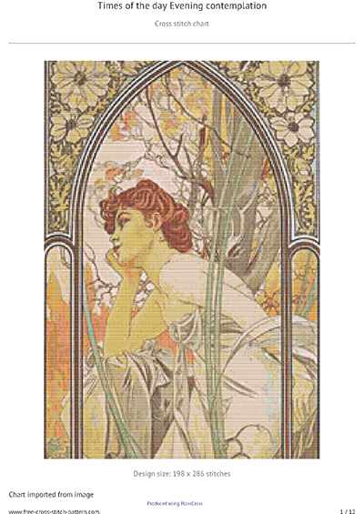 Stitching pattern Nights rest Mucha Alphonse
