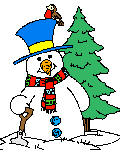 雪人与圣诞树 