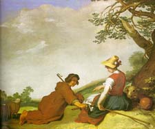 bloemart ,亞伯拉罕 (荷蘭 , 1564年至1651年)牧羊人& sherpherdess , 1627 , niedersächsisches budestag ,漢諾威 .