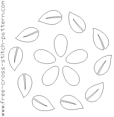circle of leaves with flower