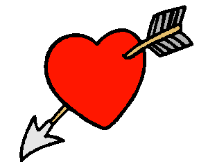Love with arrow - valentine